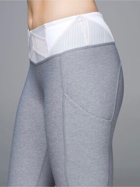 Lululemon Speed Tight II Leggings Slate Gray Size 4 Pockets Drawcord Athleisure